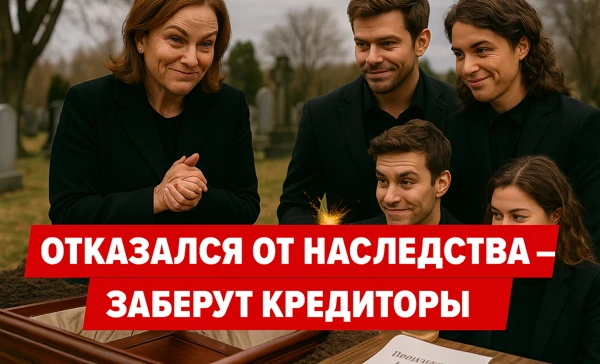 Отказался от долей в наследстве. А теперь всё вернут в конкурсную массу..